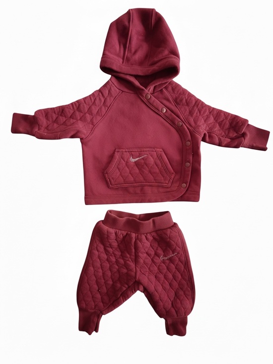 Nike Other - Nike Toddler Quilted Hoodie & Pants Set - Dark Red 6 months